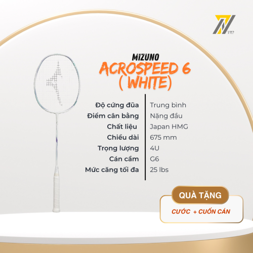 Vợt cầu lông Mizuno Acrospeed 6 (White)