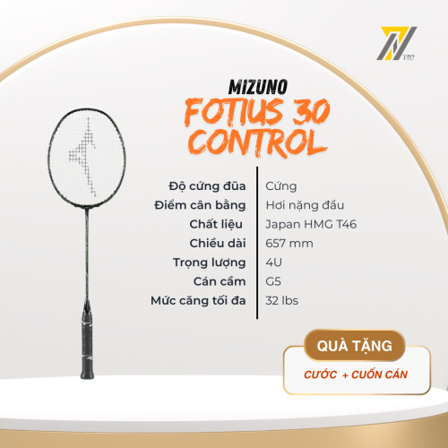 Vợt Cầu Lông Mizuno Fortius 30 Control - Đen xanh chính hãng