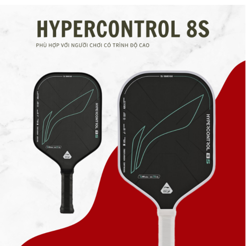 Vợt Pickleball Lining Hyper Control 8S Đen trắng – 14mm