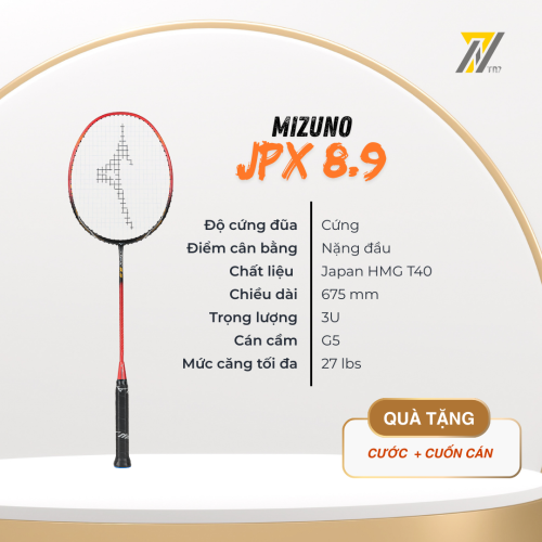 Vợt cầu lông Mizuno JPX 8.9 - Đỏ đen chính hãng
