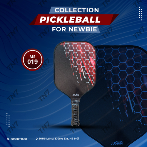 Vợt pickleball mã 019 thiết kế gọn nhẹ giúp kiểm soát chính xác và tính tiện lợi lý tưởng cho người mới bắt đầu với tay cầm không trượt 