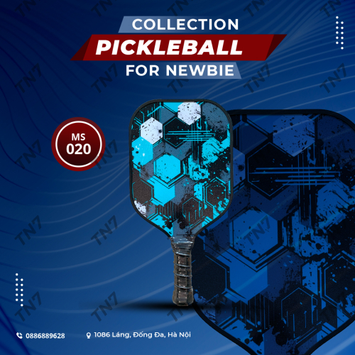 Vợt pickleball mã 020 thiết kế gọn nhẹ giúp kiểm soát chính xác và tính tiện lợi lý tưởng cho người mới bắt đầu với tay cầm không trượt 