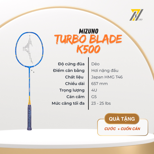 Vợt cầu lông Mizuno Turbo Blade K500 - Xanh cam chính hãng