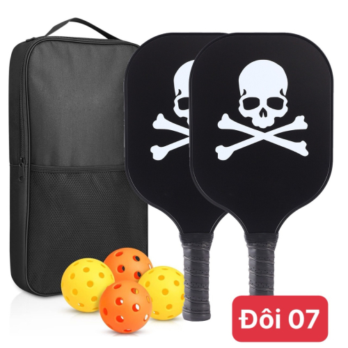Vợt Pickle Ball Sợi Thủy Tinh Siêu Nhẹ mã đôi 07- Set Vợt PickleBall Gồm 2 Vợt Và 4 Bóng
