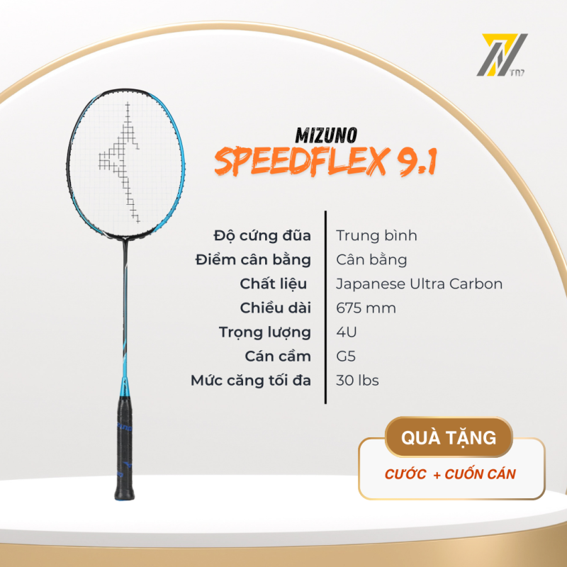 Vợt cầu lông Mizuno Speedflex 9.1 - Xanh đen bạc chính hãng