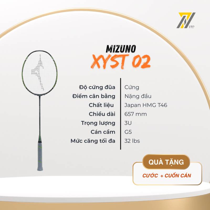 Vợt Cầu Lông Mizuno XYST-02 - Xám xanh