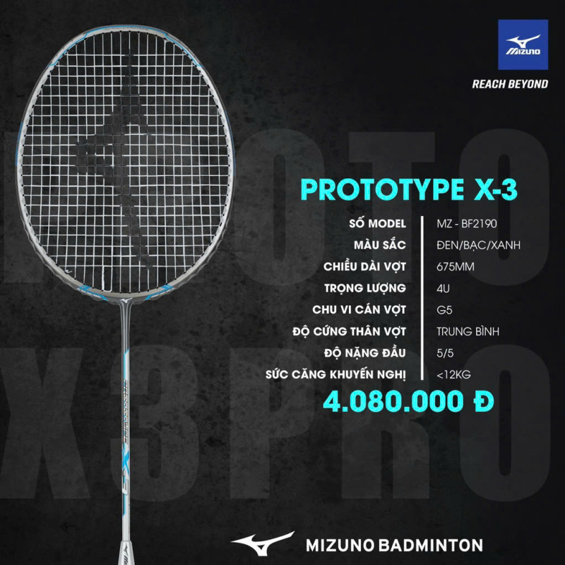 Vợt cầu lông Mizuno Prototype X-3